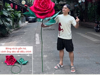 [Order 3-5 ngày] Cành hoa Hồng cỡ lớn [Nhẹ - Có đế tự đứng] D180cm CANHHOA-11